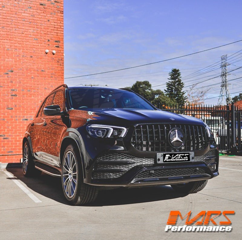 Gloss Black Panamericana Style Front Bumper Bar Grille Grill Bodykit for Mercedes - Benz W167 GLE - Class V167 Hatch C167 Coupe & GLE53 AMG 2019 - 2025 - Mars Performance