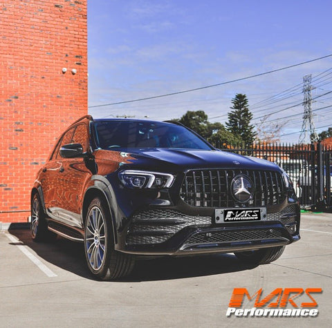 Gloss Black Panamericana Style Front Bumper Bar Grille Grill Bodykit for Mercedes - Benz W167 GLE - Class V167 Hatch C167 Coupe & GLE53 AMG 2019 - 2025 - Mars Performance
