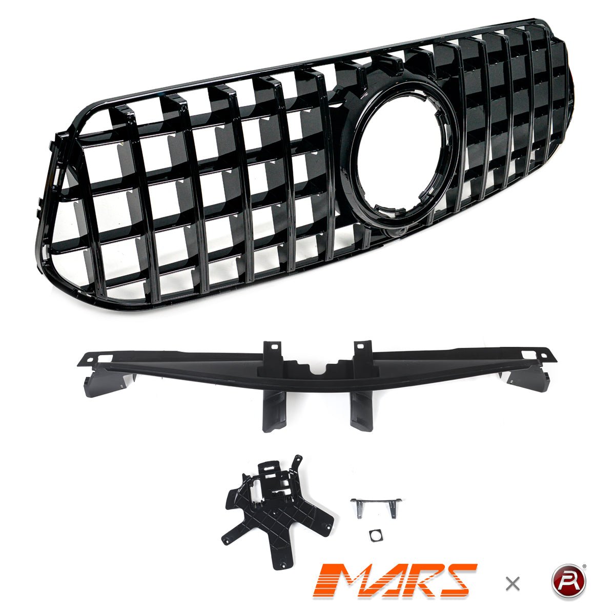 Gloss Black Panamericana Style Front Bumper Bar Grille Grill Bodykit for Mercedes - Benz W167 GLE - Class V167 Hatch C167 Coupe & GLE53 AMG 2019 - 2025 - Mars Performance