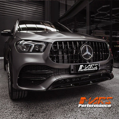 Gloss Black Panamericana Style Front Bumper Bar Grille Grill Bodykit for Mercedes - Benz W167 GLE - Class V167 Hatch C167 Coupe & GLE53 AMG 2019 - 2025 - Mars Performance