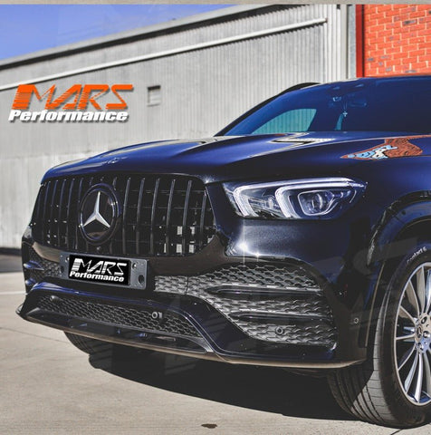 Gloss Black Panamericana Style Front Bumper Bar Grille Grill Bodykit for Mercedes - Benz W167 GLE - Class V167 Hatch C167 Coupe & GLE53 AMG 2019 - 2025 - Mars Performance