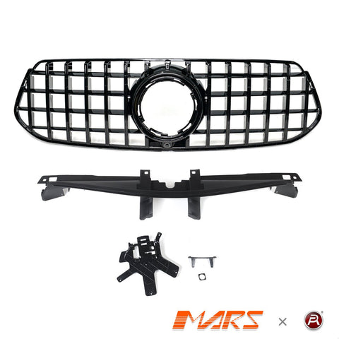 Gloss Black Panamericana Style Front Bumper Bar Grille Grill Bodykit for Mercedes - Benz W167 GLE - Class V167 Hatch C167 Coupe & GLE53 AMG 2019 - 2025 - Mars Performance