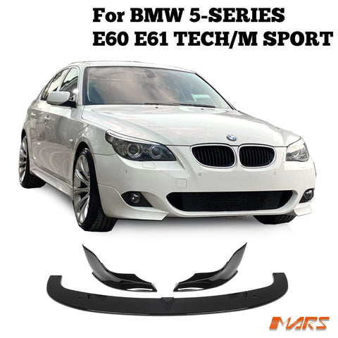 Gloss Black Performance lip spoiler & Splitters Bodykit for BMW 5 - Series E60 E61 M Tech Sport front bumper bar - Mars Performance