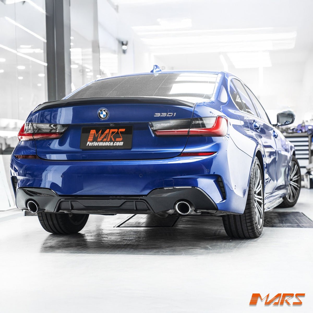 Gloss Black Performance Rear bumper bar Diffuser Bodykit for BMW 3 - Series G20 G21 M Sport, Pre LCI 2018 - 2022 - Mars Performance