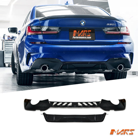 Gloss Black Performance Rear bumper bar Diffuser Bodykit for BMW 3 - Series G20 G21 M Sport, Pre LCI 2018 - 2022 - Mars Performance