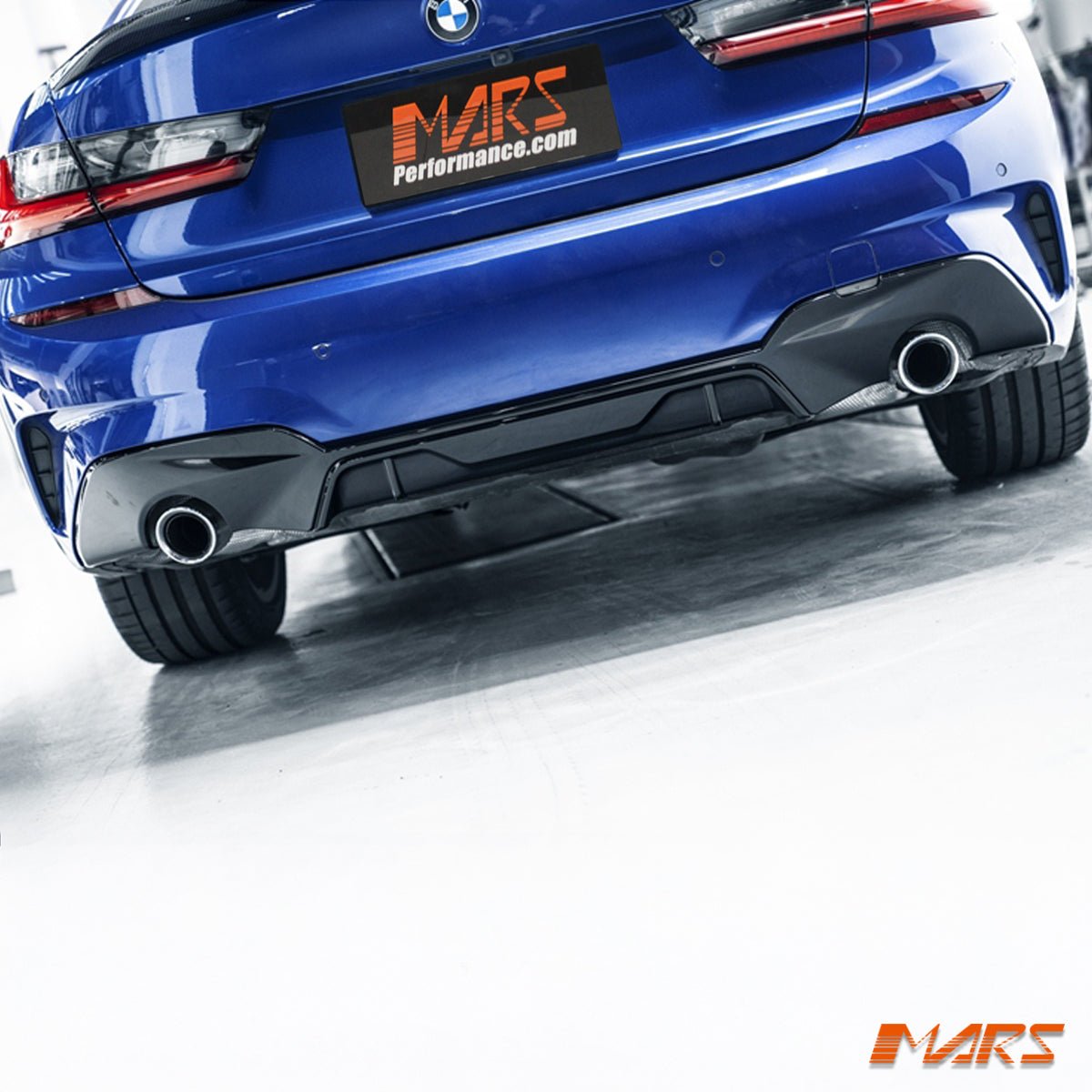 Gloss Black Performance Rear bumper bar Diffuser Bodykit for BMW 3 - Series G20 G21 M Sport, Pre LCI 2018 - 2022 - Mars Performance
