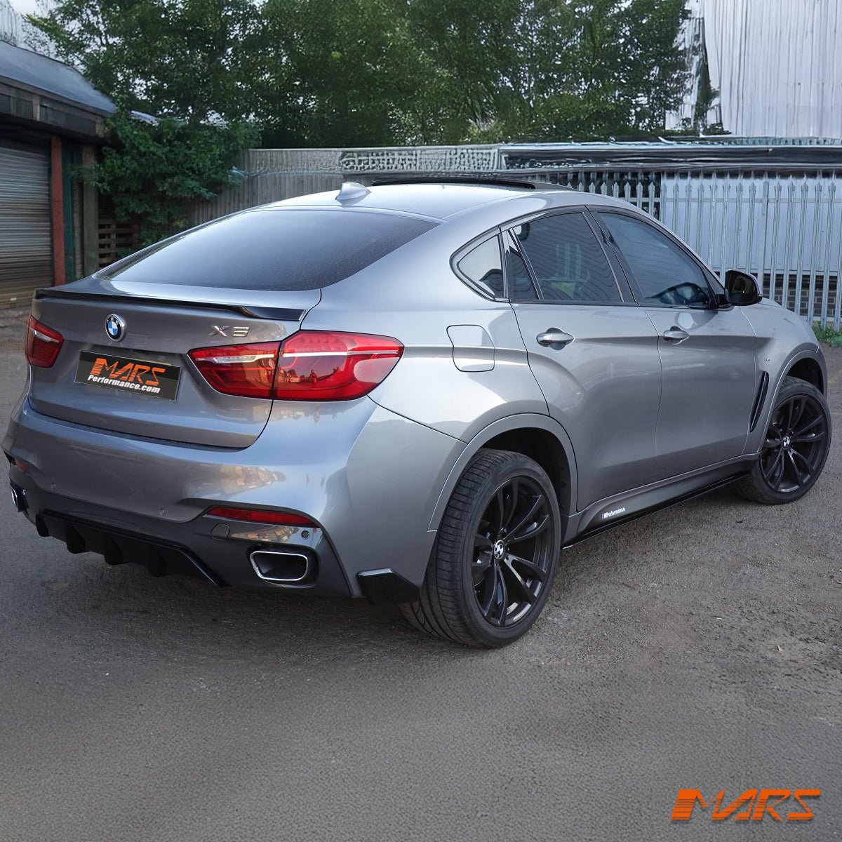 Gloss Black Performance Style Aero DYNAMIC Rear Bumper Bar Side Diffuser Splitters Bodykit for BMW F16 X6 M Sport 2014 - 2019 - Mars Performance