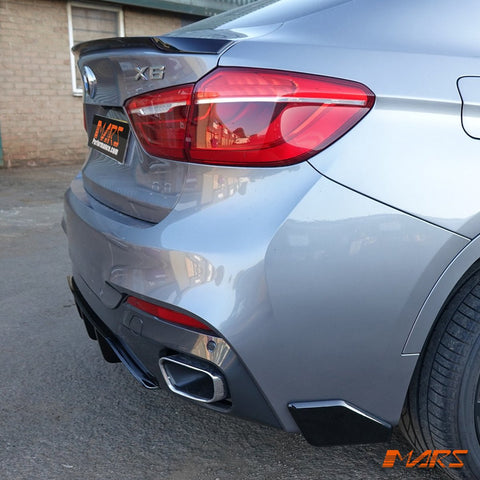Gloss Black Performance Style Aero DYNAMIC Rear Bumper Bar Side Diffuser Splitters Bodykit for BMW F16 X6 M Sport 2014 - 2019 - Mars Performance