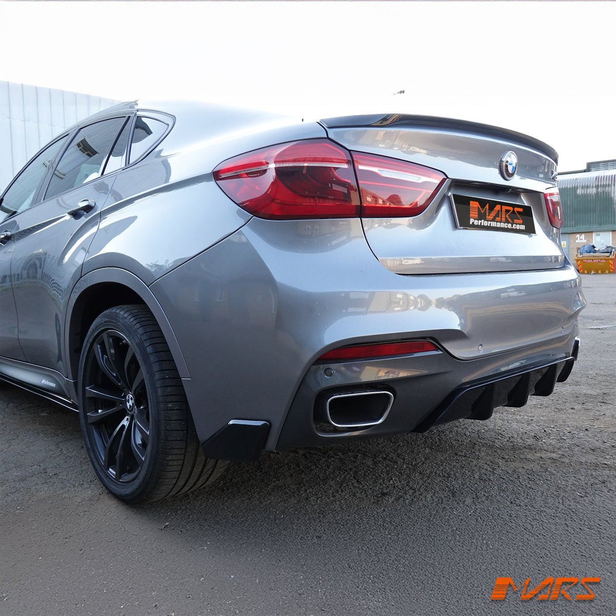 Gloss Black Performance Style Aero DYNAMIC Rear Bumper Bar Side Diffuser Splitters Bodykit for BMW F16 X6 M Sport 2014 - 2019 - Mars Performance