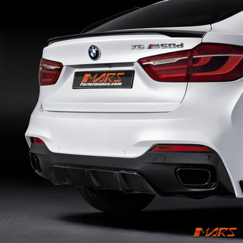 Gloss Black Performance Style Aero DYNAMIC Rear Trunk Lip Spoiler Bodykit for BMW F16 X6 & F86 X6M 2014 - 2019 - Mars Performance