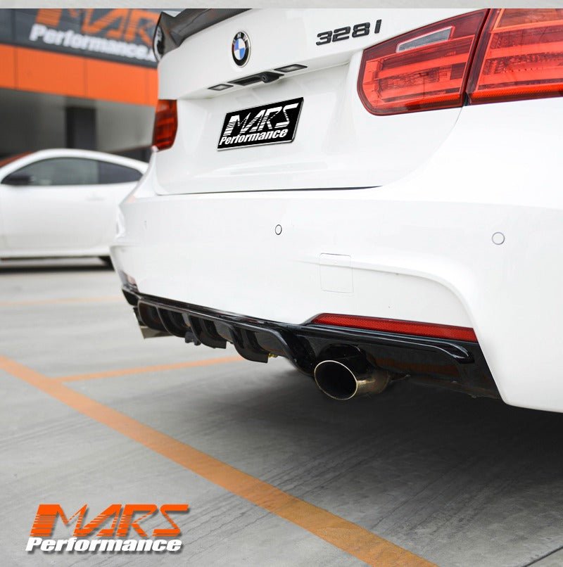 Gloss Black Performance style Rear bumper bar Twin Exhaust outlet Diffuser Bodykit for BMW 3 - Series F30 F31 M Tech M Sports 335i 340i - Mars Performance