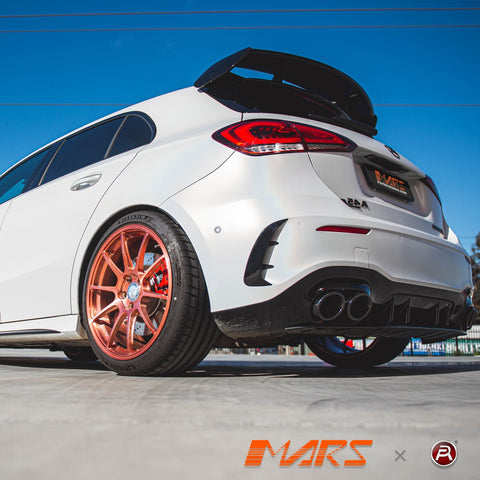Gloss Black Rear bumper Bar side Aero Splitter Vent Blade Covers for Mercedes - Benz A - Class W177 with AMG Package & A35 A45 Hatch - Mars Performance