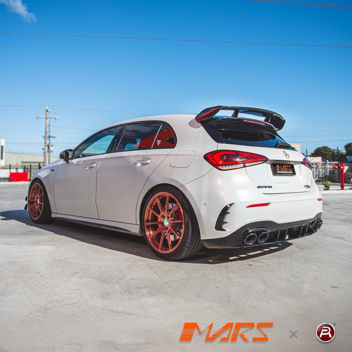 Gloss Black Rear bumper Bar side Aero Splitter Vent Blade Covers for Mercedes - Benz A - Class W177 with AMG Package & A35 A45 Hatch - Mars Performance