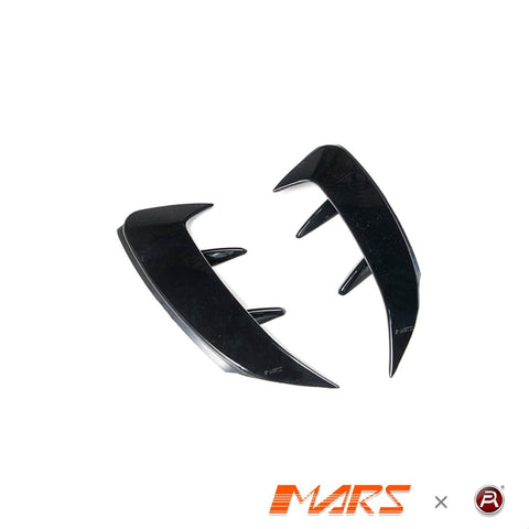 Gloss Black Rear bumper Bar side Aero Splitter Vent Blade Covers for Mercedes - Benz A - Class W177 with AMG Package & A35 A45 Hatch - Mars Performance