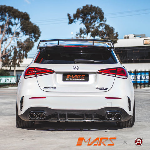 Gloss Black Rear bumper Bar side Aero Splitter Vent Blade Covers for Mercedes - Benz A - Class W177 with AMG Package & A35 A45 Hatch - Mars Performance