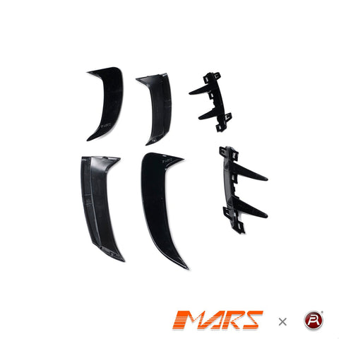 Gloss Black Rear bumper Bar side Aero Splitter Vent Blade Covers for Mercedes - Benz A - Class W177 with AMG Package & A35 A45 Hatch - Mars Performance