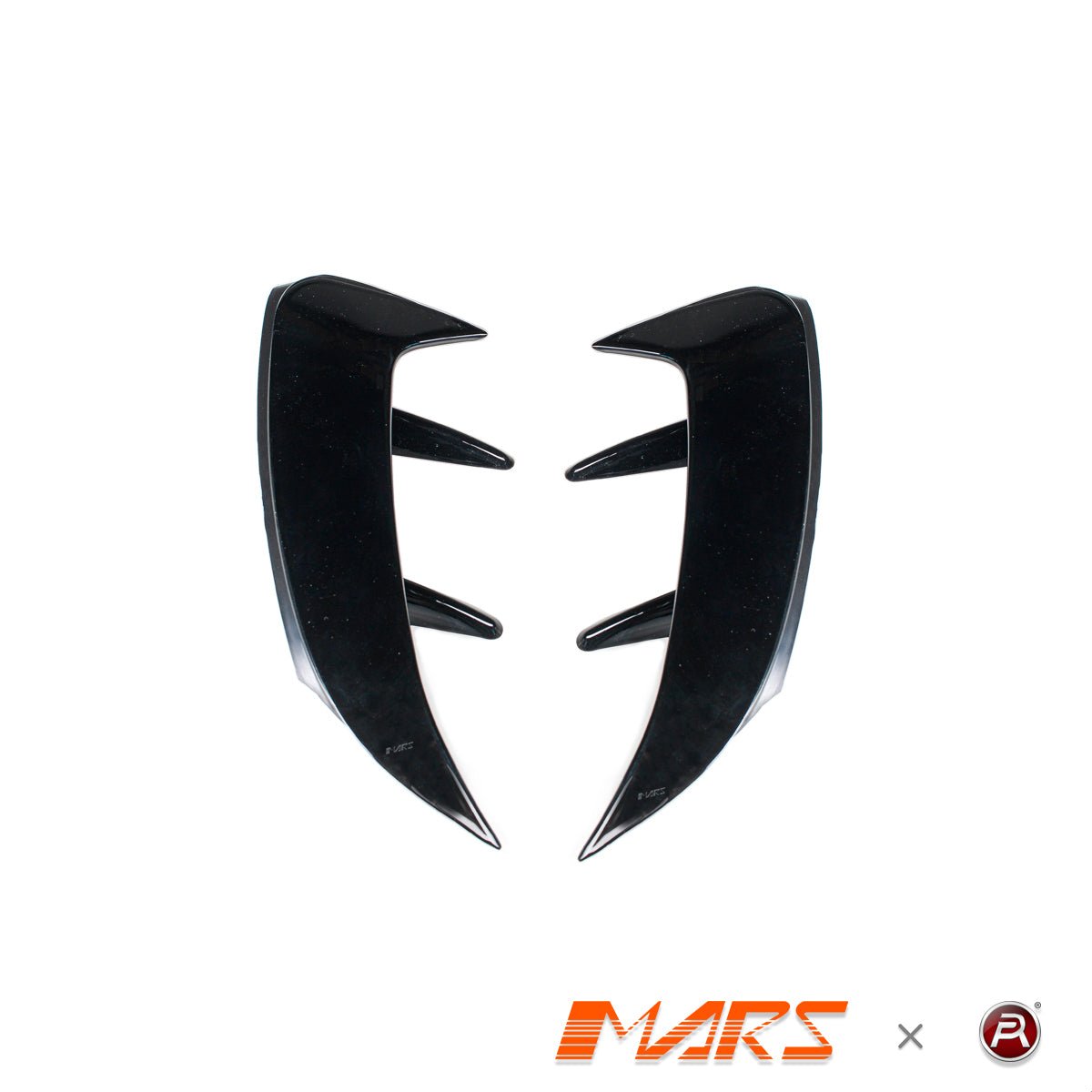 Gloss Black Rear bumper Bar side Aero Splitter Vent Blade Covers for Mercedes - Benz A - Class W177 with AMG Package & A35 A45 Hatch - Mars Performance