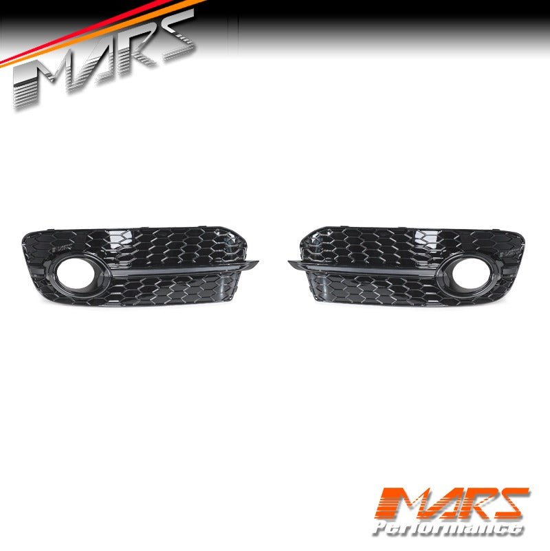 Gloss Black RS - Q5 Style Front Bumper Bar Fog Lights Cover Grille Bodykit for AUDI Q5 8R 2013 - 2016 - Mars Performance