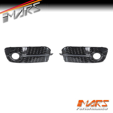 Gloss Black RS - Q5 Style Front Bumper Bar Fog Lights Cover Grille Bodykit for AUDI Q5 8R 2013 - 2016 - Mars Performance