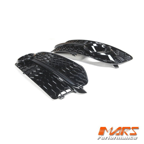 Gloss Black RS - Q5 Style Front Bumper Bar Fog Lights Cover Grille Bodykit for AUDI Q5 8R 2013 - 2016 - Mars Performance