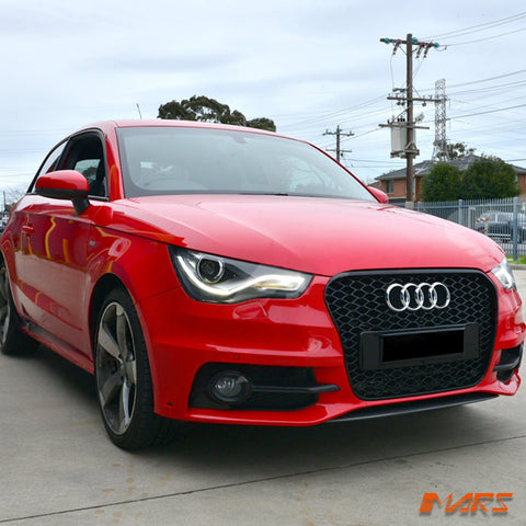 Gloss Black RS1 Honeycomb Style Front Bumper Bar Grille Grill Bodykit for AUDI A1 8X 2010 - 2014 - Mars Performance