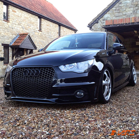 Gloss Black RS1 Honeycomb Style Front Bumper Bar Grille Grill Bodykit for AUDI A1 8X 2010 - 2014 - Mars Performance