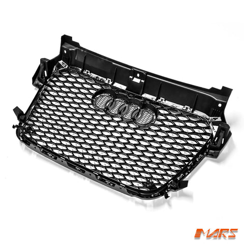 Gloss Black RS1 Honeycomb Style Front Bumper Bar Grille Grill Bodykit for AUDI A1 8X 2010 - 2014 - Mars Performance