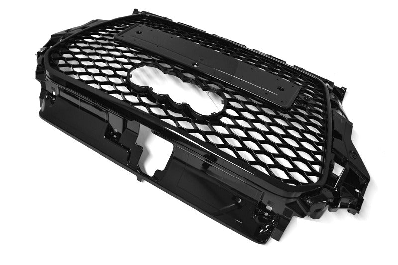Gloss Black RS3 Style Front Bumper Bar Grille Grill Bodykit for AUDI A3 S3 8V 2013 - 2016 - Mars Performance