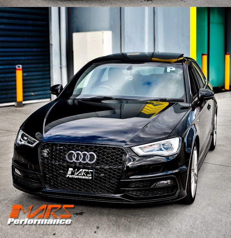 Gloss Black RS3 Style Front Bumper Bar Grille Grill Bodykit for AUDI A3 S3 8V 2013 - 2016 - Mars Performance