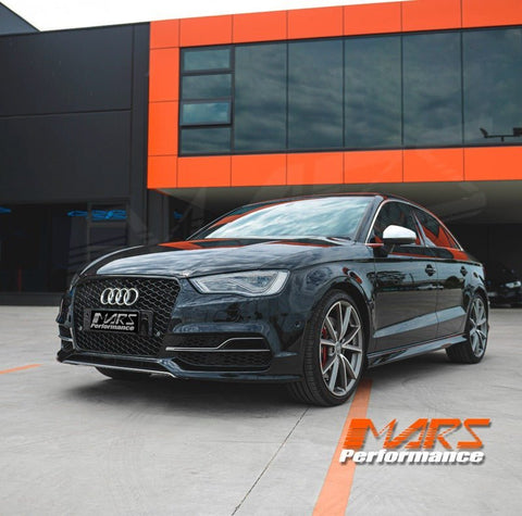 Gloss Black RS3 Style Front Bumper Bar Grille Grill Bodykit for AUDI A3 S3 8V 2013 - 2016 - Mars Performance