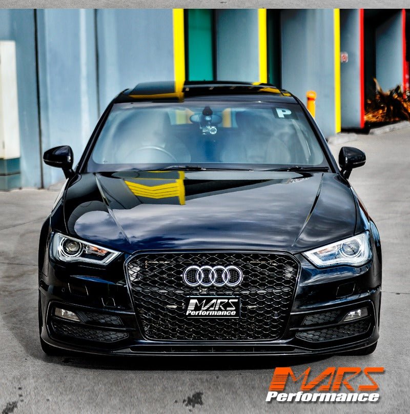 Gloss Black RS3 Style Front Bumper Bar Grille Grill Bodykit for AUDI A3 S3 8V 2013 - 2016 - Mars Performance