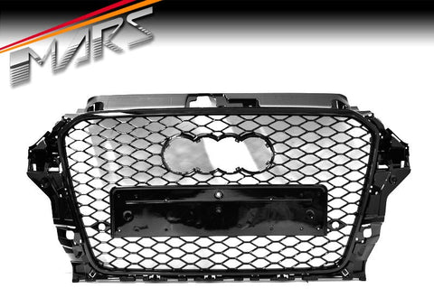 Gloss Black RS3 Style Front Bumper Bar Grille Grill Bodykit for AUDI A3 S3 8V 2013 - 2016 - Mars Performance