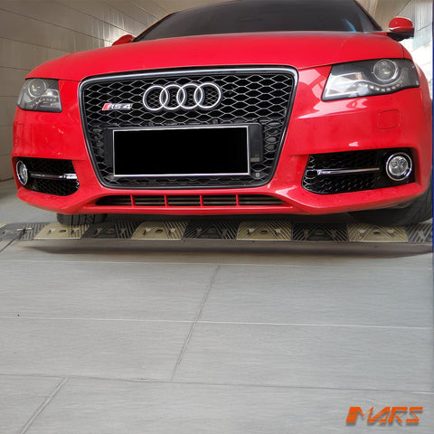 Gloss Black RS4 Style Front Bumper Bar Fog Lights Cover Grille for AUDI A4 B8 2009 - 2011 - Mars Performance