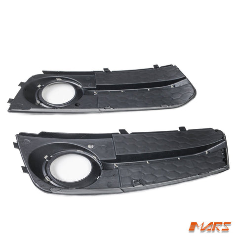 Gloss Black RS4 Style Front Bumper Bar Fog Lights Cover Grille for AUDI A4 B8 2009 - 2011 - Mars Performance