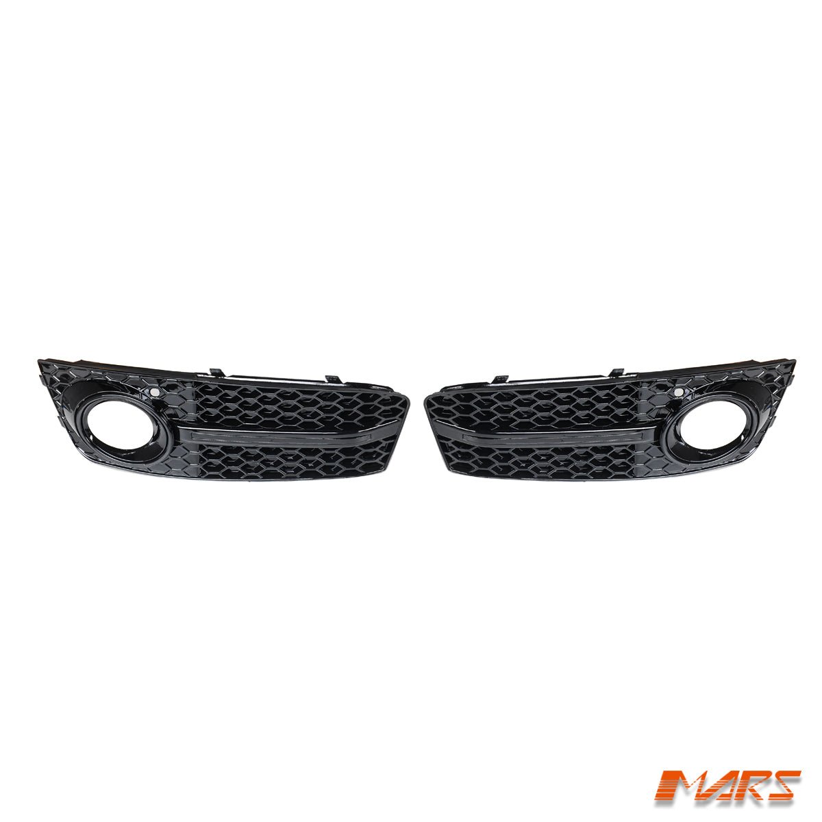 Gloss Black RS4 Style Front Bumper Bar Fog Lights Cover Grille for AUDI A4 B8 2009 - 2011 - Mars Performance