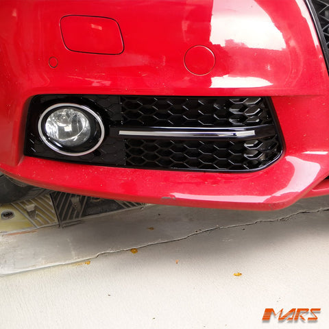 Gloss Black RS4 Style Front Bumper Bar Fog Lights Cover Grille for AUDI A4 B8 2009 - 2011 - Mars Performance