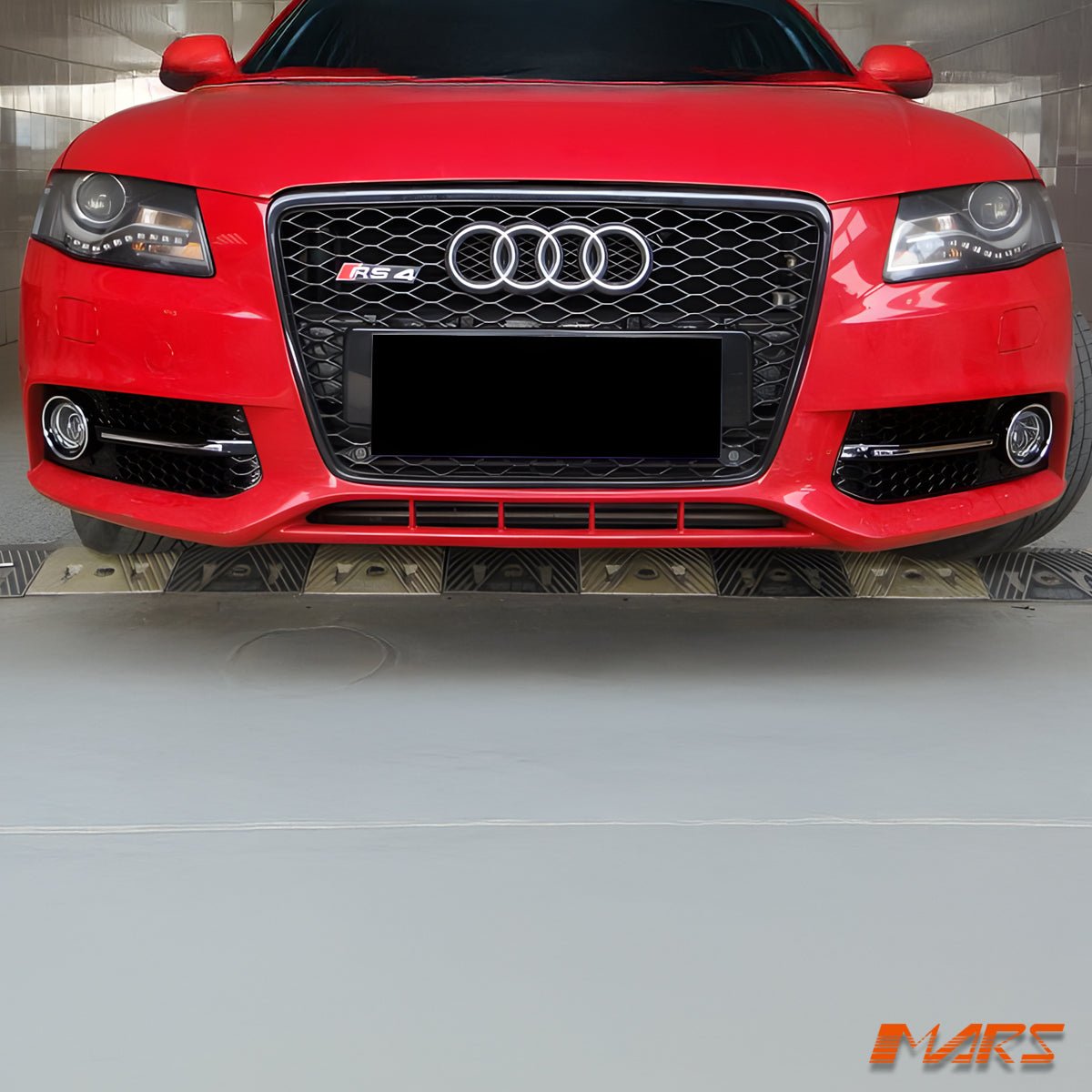 Gloss Black RS4 Style Front Bumper Bar Fog Lights Cover Grille for AUDI A4 B8 2009 - 2011 - Mars Performance