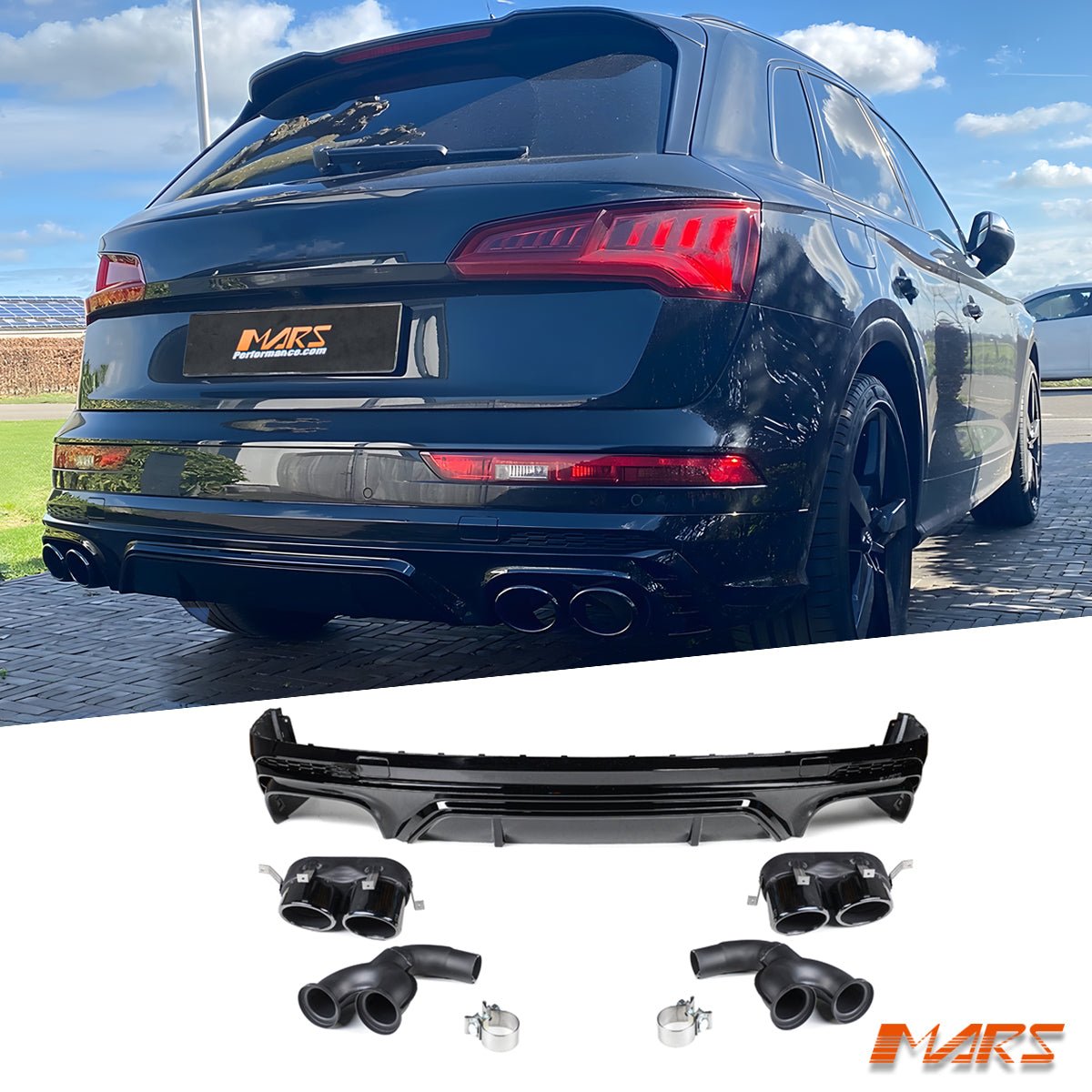 For AUDI Q5 SQ5 FY SUV 17-24 SQ5 Rear Bumper Diffuser Bodykit & Tips ...