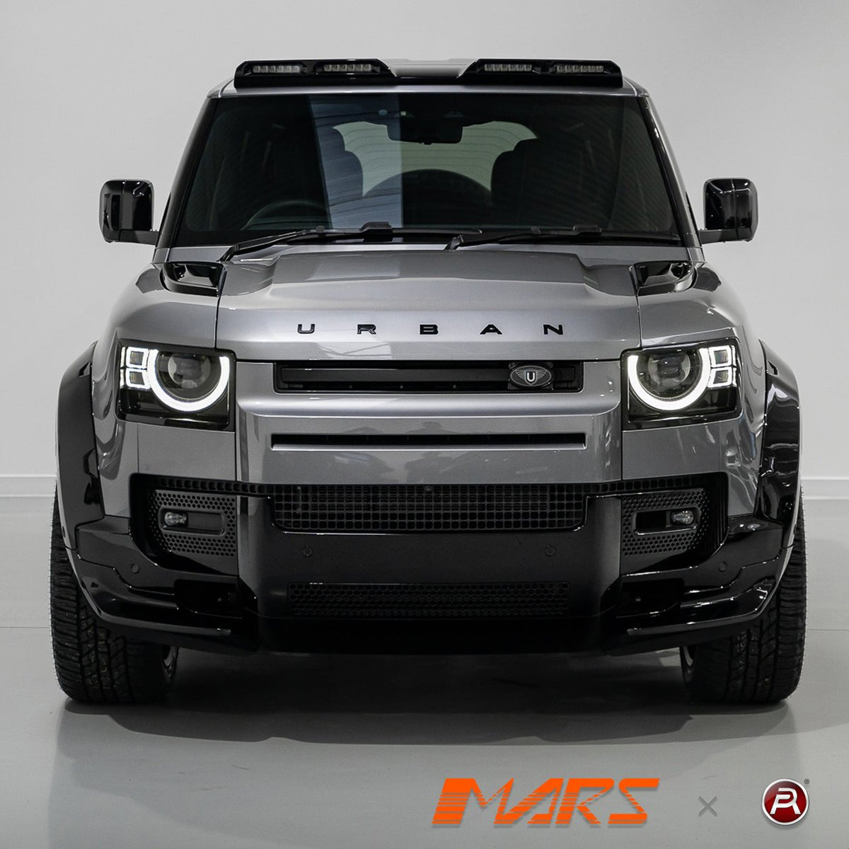 Gloss Black Urban Style Front Bumper Bar Lower Corner Lip Spoiler Bodykit for Land Rover Defender L663 90 110 130 2020 - 2025 - Mars Performance