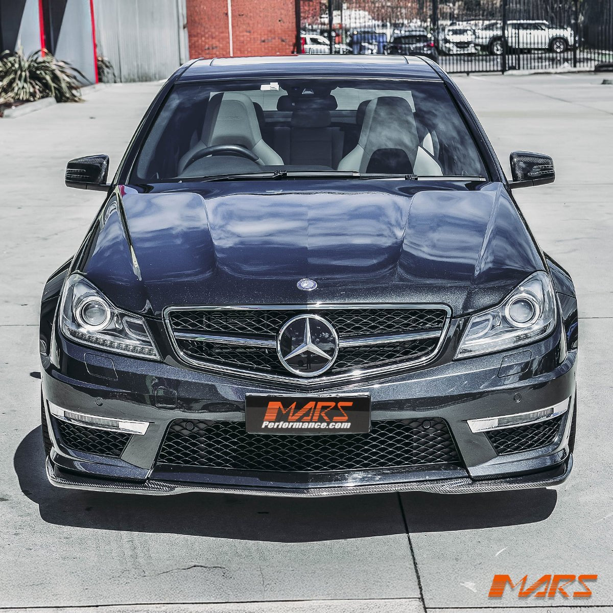 GodHand Style Carbon Fibre front bumper bar lip spoiler Bodykit for Mercedes - Benz W204 AMG C63 2011 - 2014 update - Mars Performance