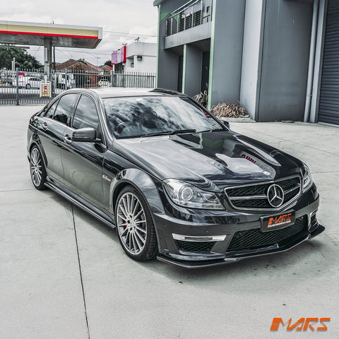 GodHand Style Carbon Fibre front bumper bar lip spoiler Bodykit for Mercedes - Benz W204 AMG C63 2011 - 2014 update - Mars Performance