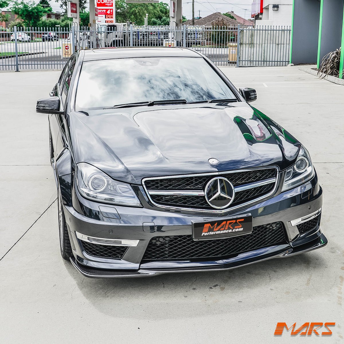 GodHand Style Carbon Fibre front bumper bar lip spoiler Bodykit for Mercedes - Benz W204 AMG C63 2011 - 2014 update - Mars Performance
