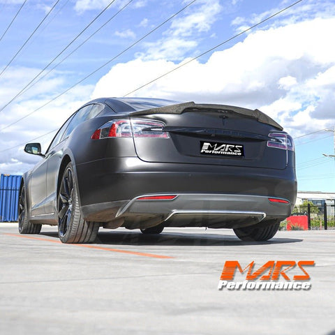 GT - V Style Carbon Fibre Rear trunk boot lip Spoiler Wing for Tesla Model S 2013 - 2018 - Mars Performance