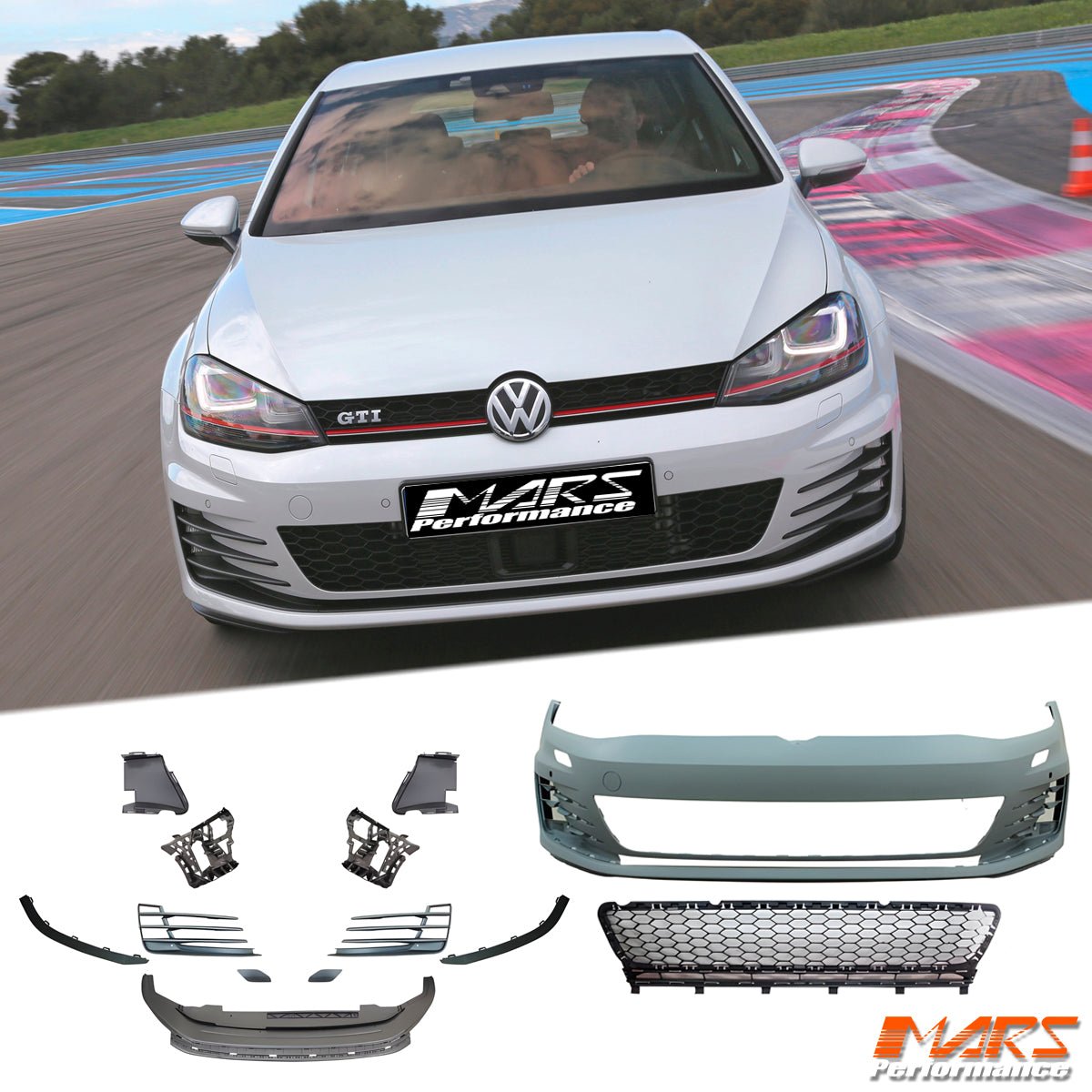 GTi Style Front Bumper Bar Bodykit for VolksWagen VW Golf VII 7 2012 - 2017 - Mars Performance