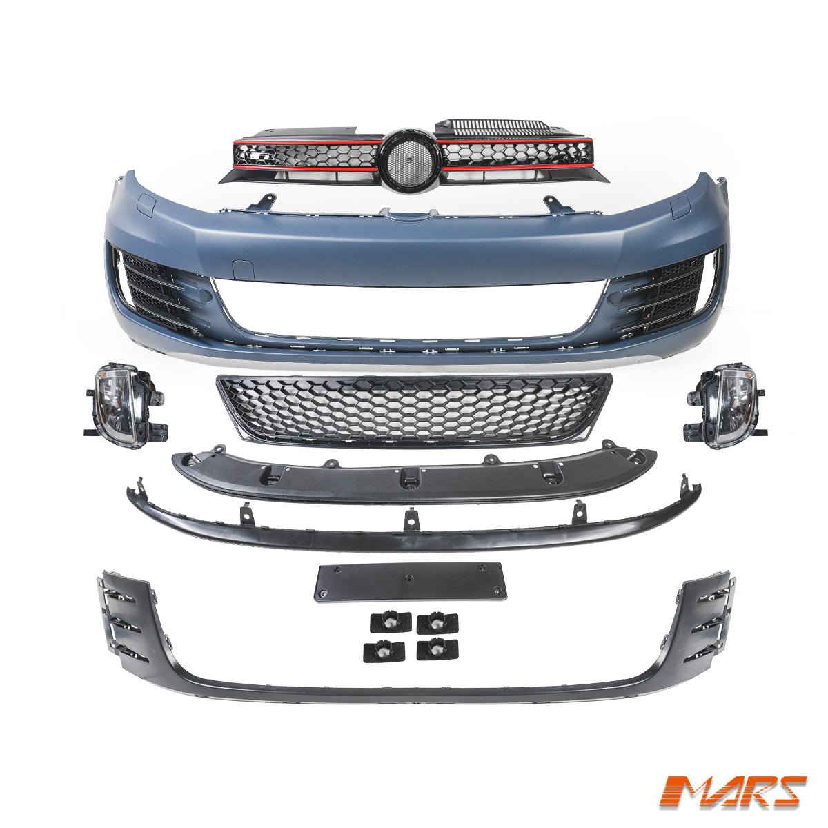 GTI Style Front Bumper Bar Bodykit with Grill & Fog lights for VolksWagen VW Golf VI MK - 6 BodyKit 2009 - 2013 - Mars Performance