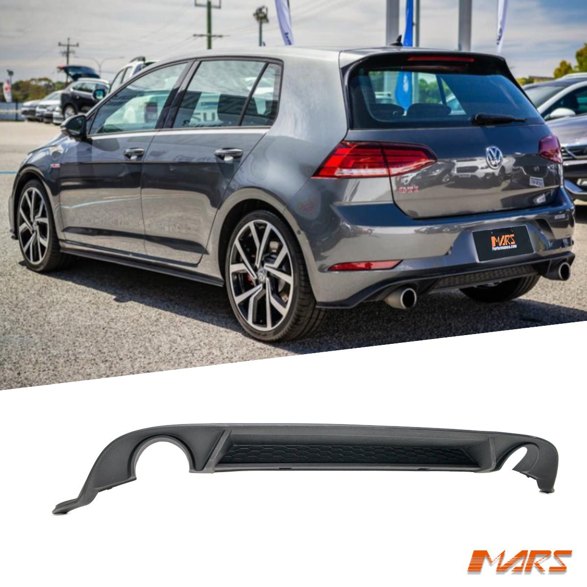 GTi Style Rear Bumper Bar Diffuser for Volkswagen VW Golf 7.5 MK - 7.5 Hatch Bodykit 2018 - 2020 - Mars Performance