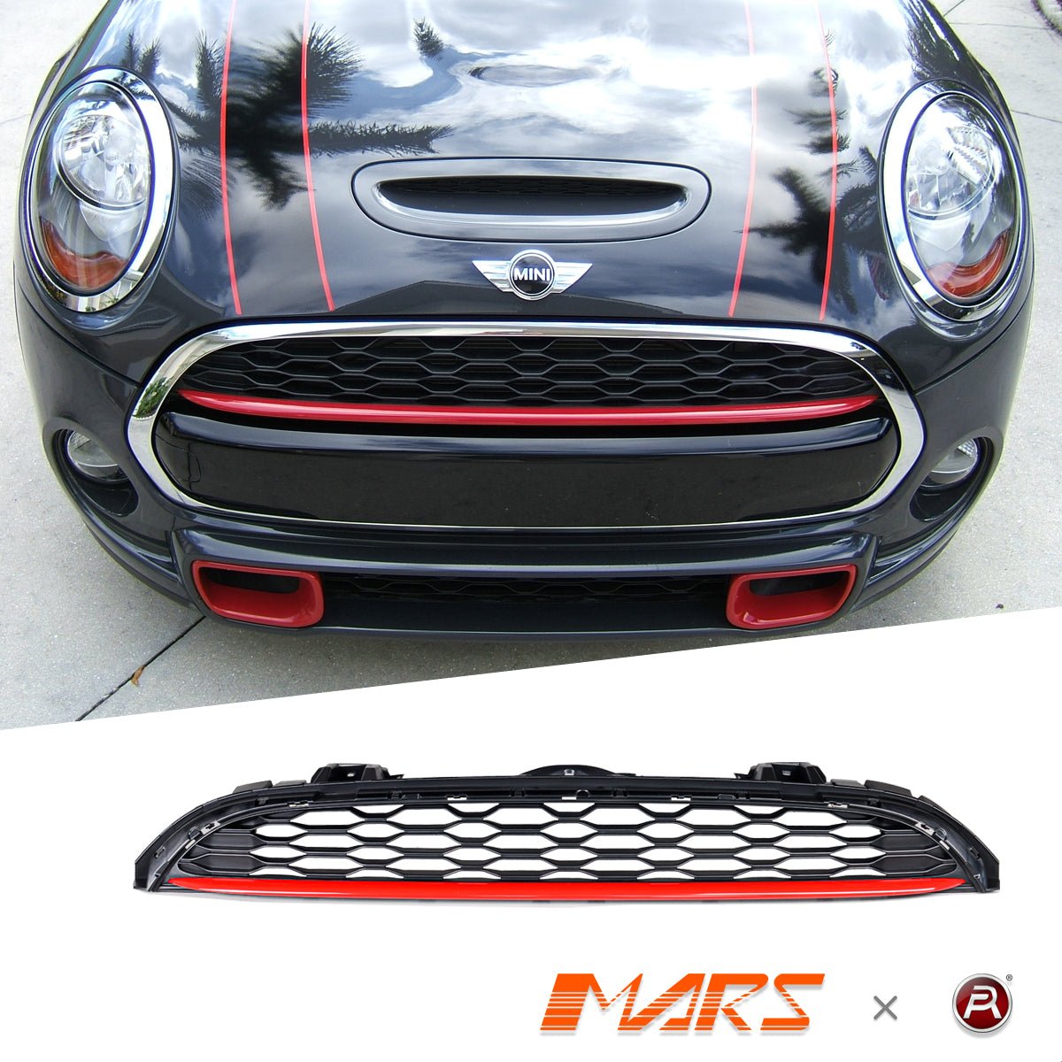 JCW Red Line Style Front Bumper Bar Grill Grille Bodykit for Mini Cooper & Cooper S F55 F56 F57 2014 - 2020 - Mars Performance