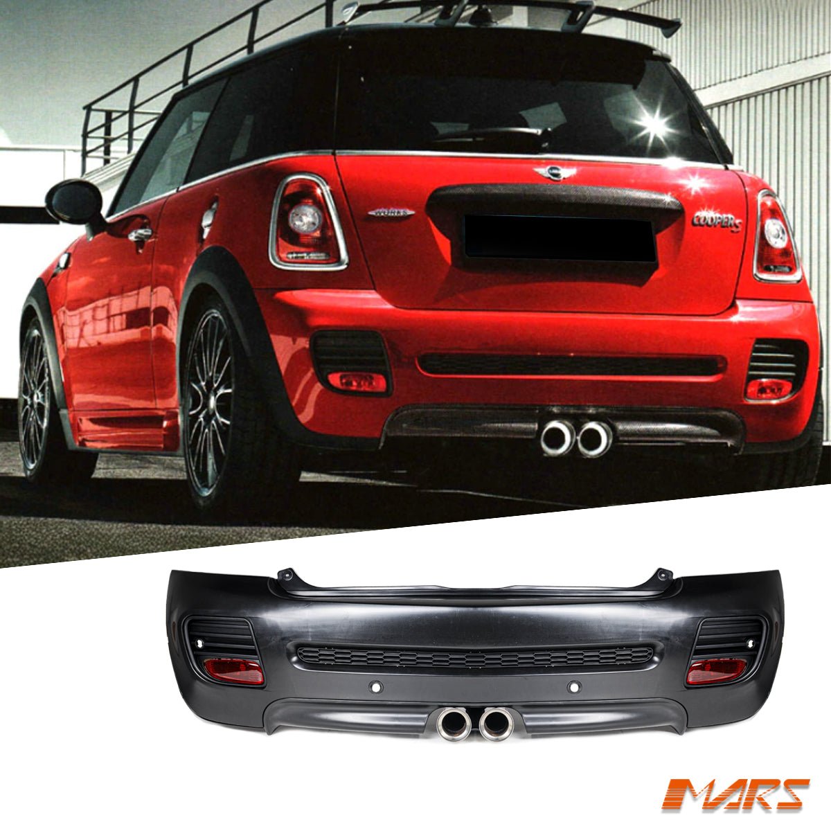 JCW Style Rear Bumper bar Body kits for Mini Cooper S R56 R57 R58 R59 2007 - 2013 - Mars Performance