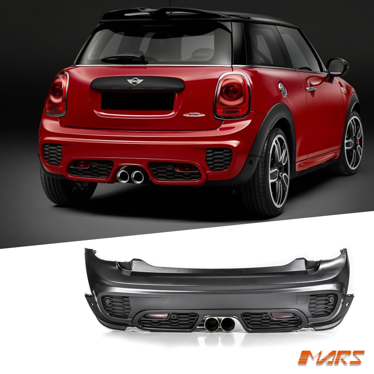 JCW Style Rear Bumper bar Bodykit & Exhaust Tips for Mini Cooper F56 Hatch 2014 - 2020 - Mars Performance