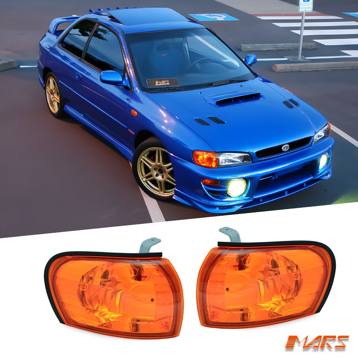 JDM Amber Side Corner Parker Lights for Subaru Impreza 1993 - 2000 GC8 & GF8 22B - Mars Performance